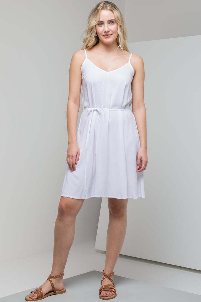 Lowest Price party dressBelted Strappy Dress White