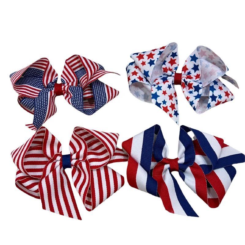 sleeveless dress5" Patriotic Print Bows