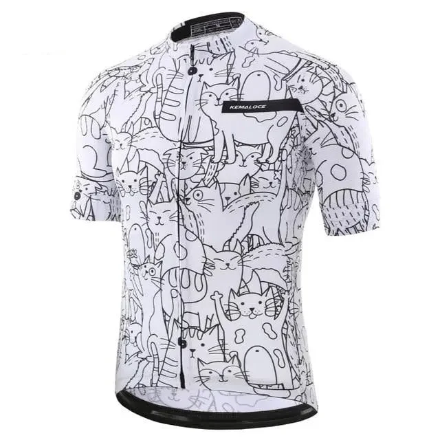 Bonus Savings stylish athletic hoodieUnisex White Cat Cycling Jersey