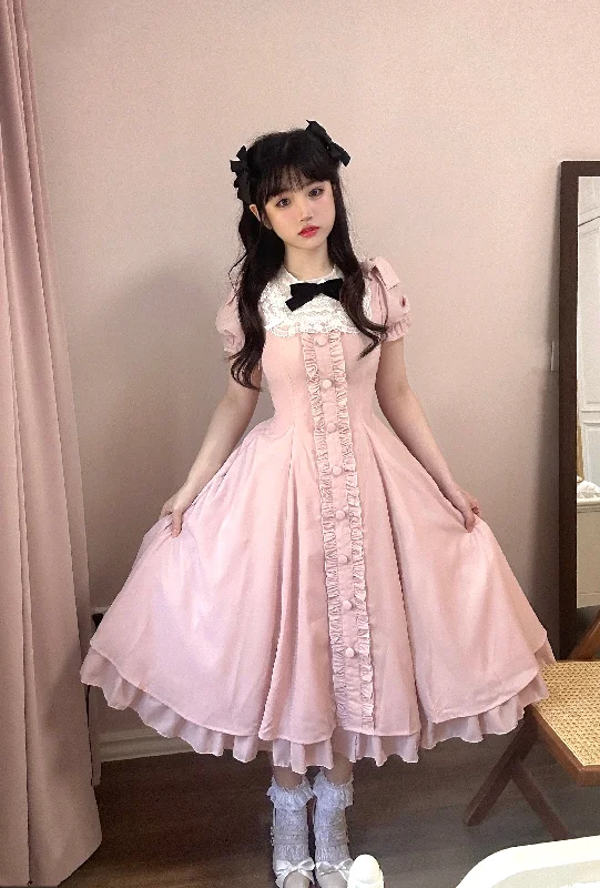 Super Savings one-shoulder dress(Buyforme)Sweet Wood~Long Vesion Elegant and Vintage Lolita OP