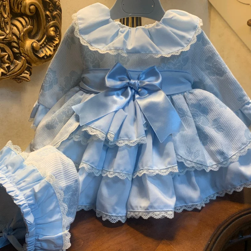 Overstock v-neck dressSonata Blue Rose Dress