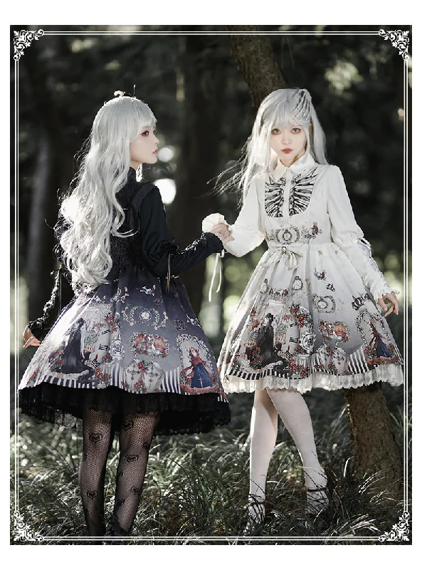 Super Deal romantic dressYingLuoFu~Black Fairytale~Gothic Twins Lolita JSK