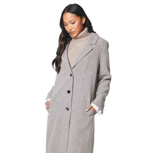 Members Only elegant coatPrinciples Womens/Ladies Checked Single-Breasted Longline Coat