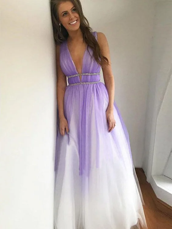 Online Only Ombre Prom Dresses Open Back Deep V-neck Long Prom Dress Sexy Evening Dress JKL1190 Online Only Ombre Prom Dresses Open Back Deep V-neck Long Prom Dress Sexy Evening Dress JKL1190