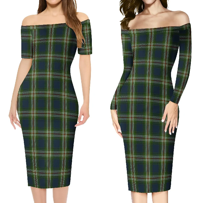 Daily Deals Todd Tartan Off Shoulder Lady Dress