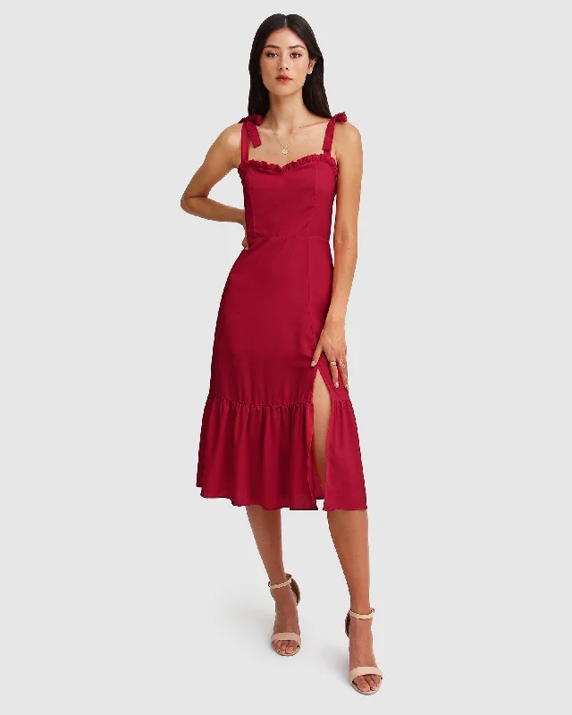 Mega Deal denim dressSummer Storm Midi Dress - Red