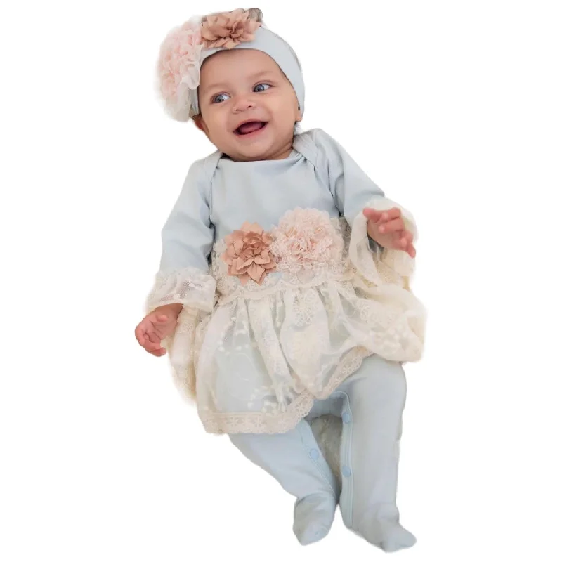 off-the-shoulder dressHaute Baby Powder Fresh Footie