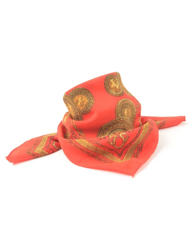 Bargain Bin tailored coatRed Versace Style Print Pocket Square - S