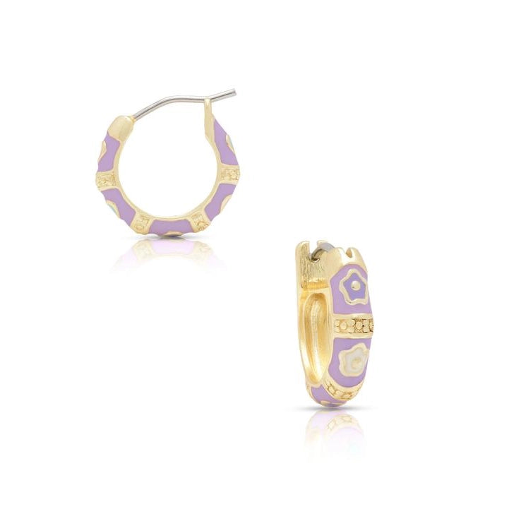 wrap-around dressLily Nily Flower Pattern Hoop Earrings