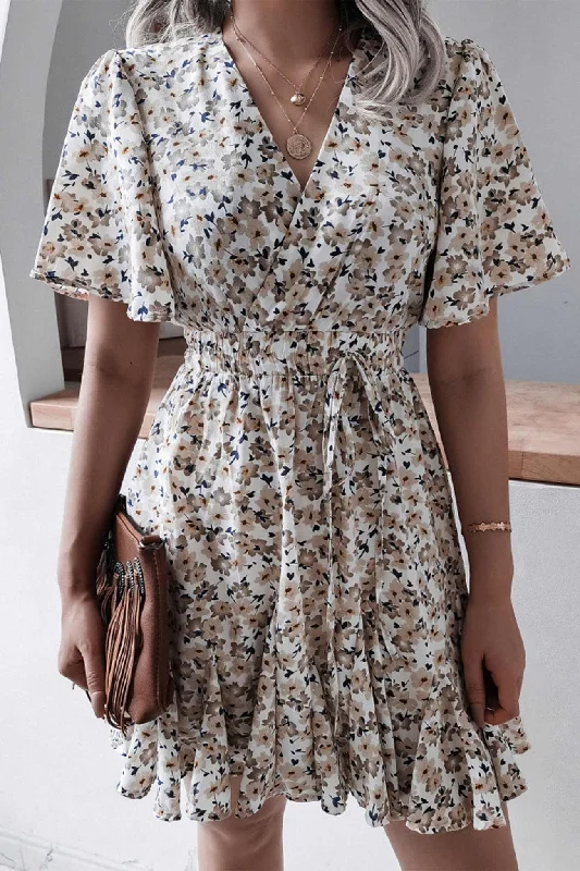 Deal Alert sleek midi dressFloral Print Chiffon Mini Dress