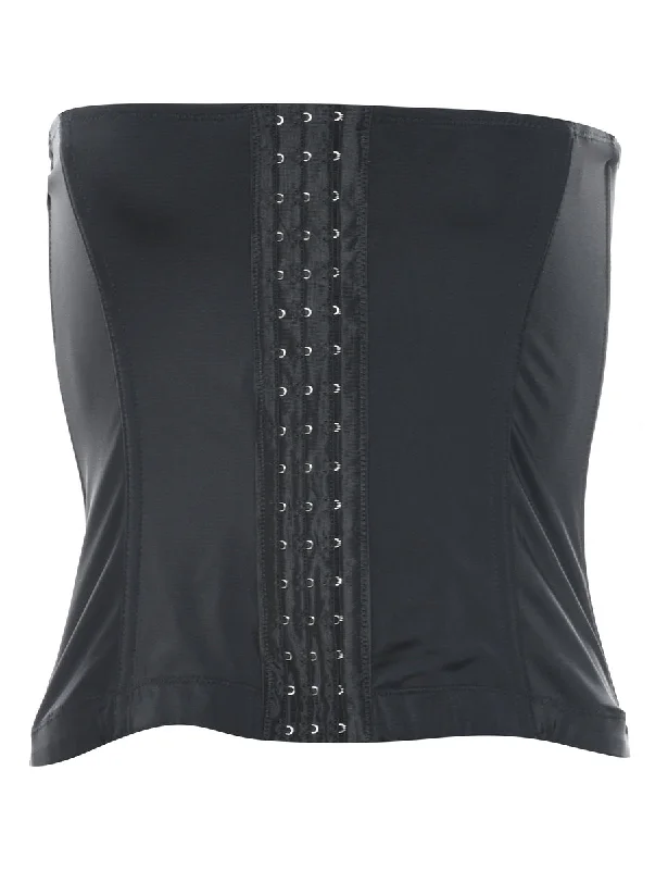 urban style jacketPlain Black Boned Corset - S