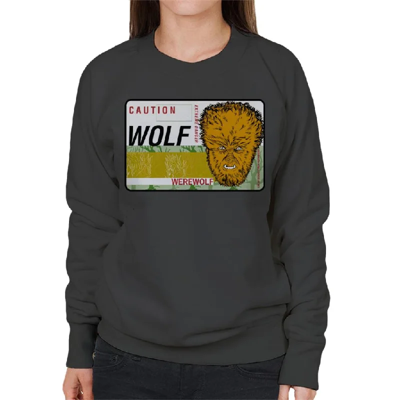 athletic style hoodieThe Wolf Man Caution Extreme Danger Women's Sweatshirt