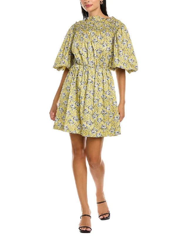 Weekend Flash Sale summer floral dressRebecca Taylor Intaglio Rose Smocked Dress